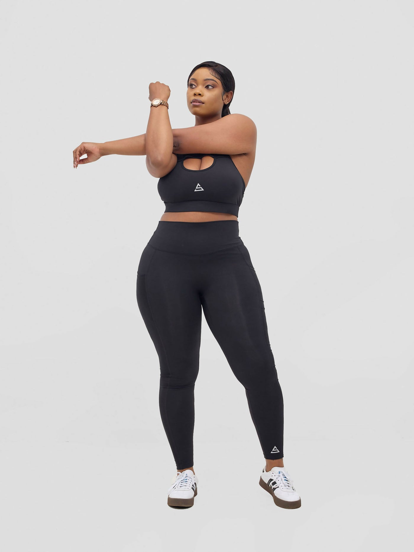 Rotator Active Wear Leggings & Sports Bra Set - Black - Shopzetu