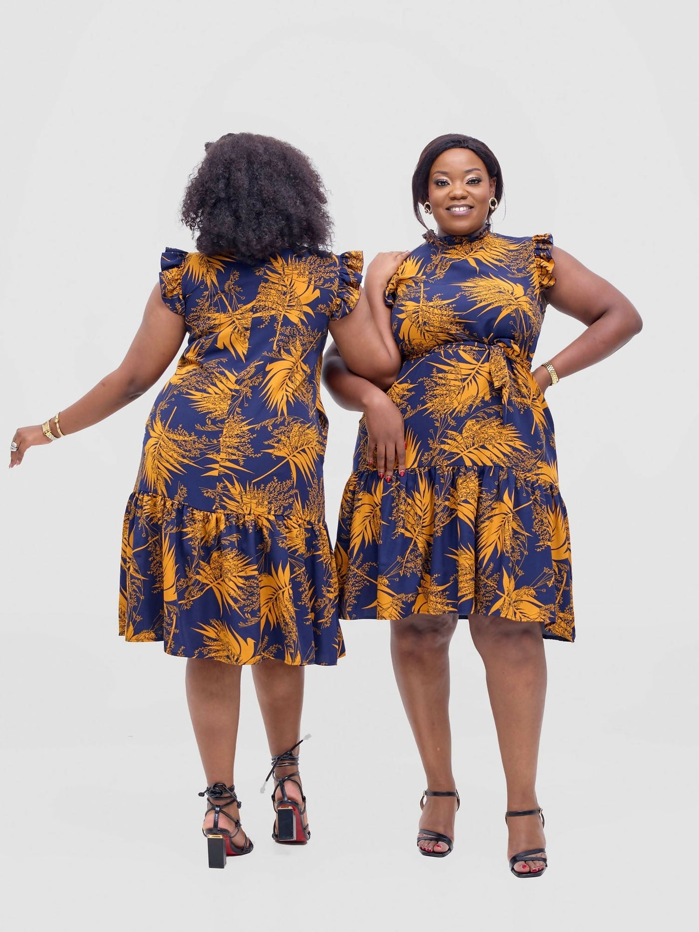 Lizola Umuto Shirt Dress - Navyblue / Mustard - Shopzetu