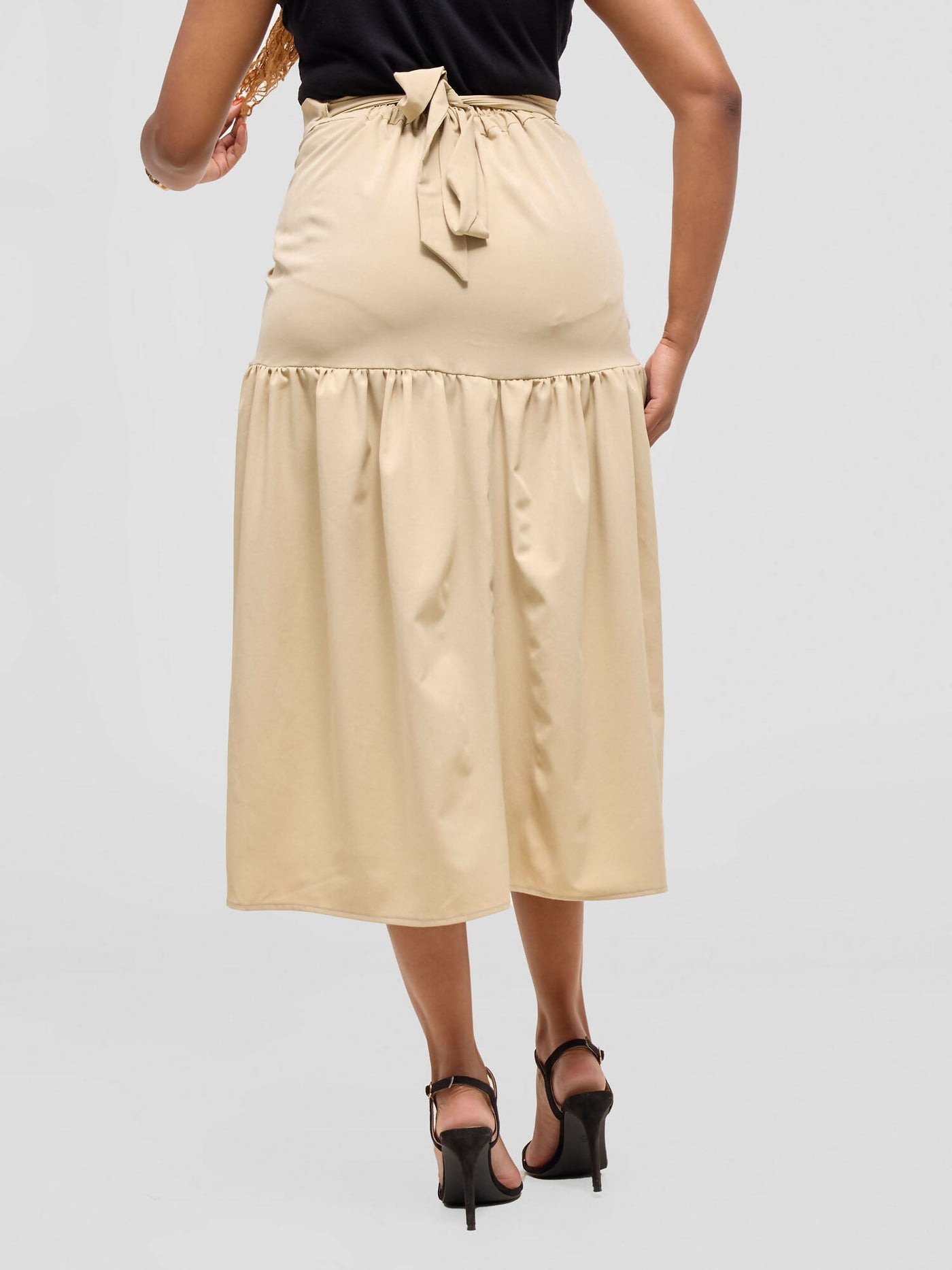 Cuttfitt Wrap Skirt - Beige - Shopzetu