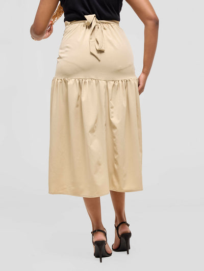 Cuttfitt Wrap Skirt - Beige - Shopzetu