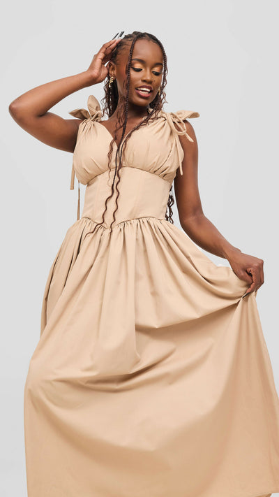 Izulu Wangechi Dress - Beige / Nude