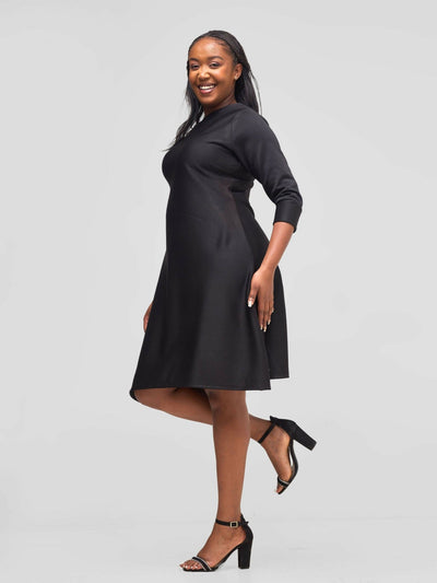 Timyt Urban Wear Decent Elegance Shift Dress - Black - Shopzetu