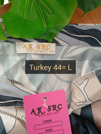 The Fashion Frenzy Muted Waves Satin Blouse Top - Multicolored - Shopzetu