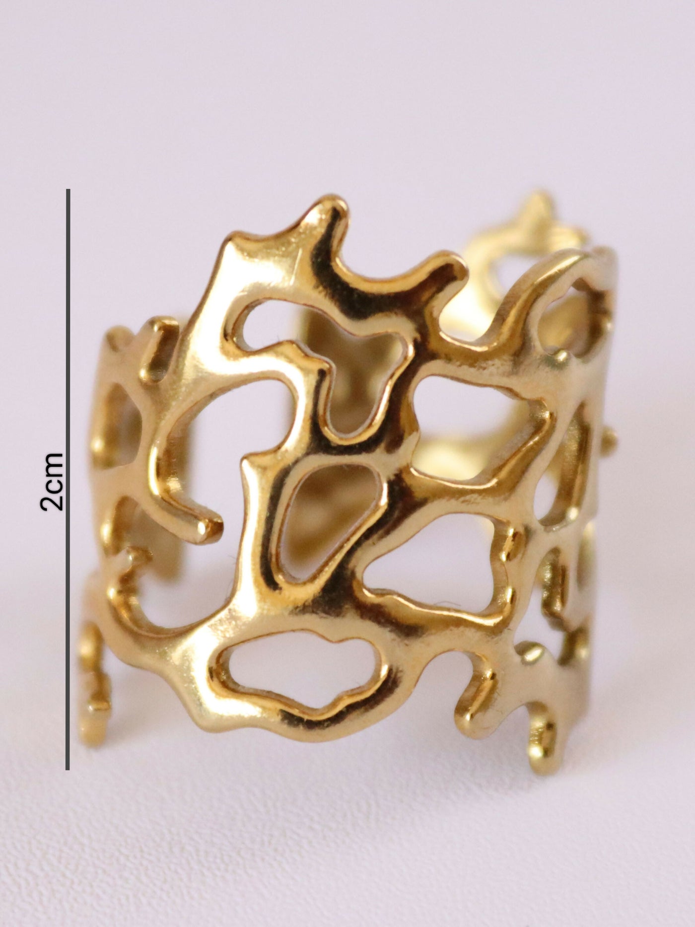 new in 18k gold plated flowy ring for work, events, wedding or gifts