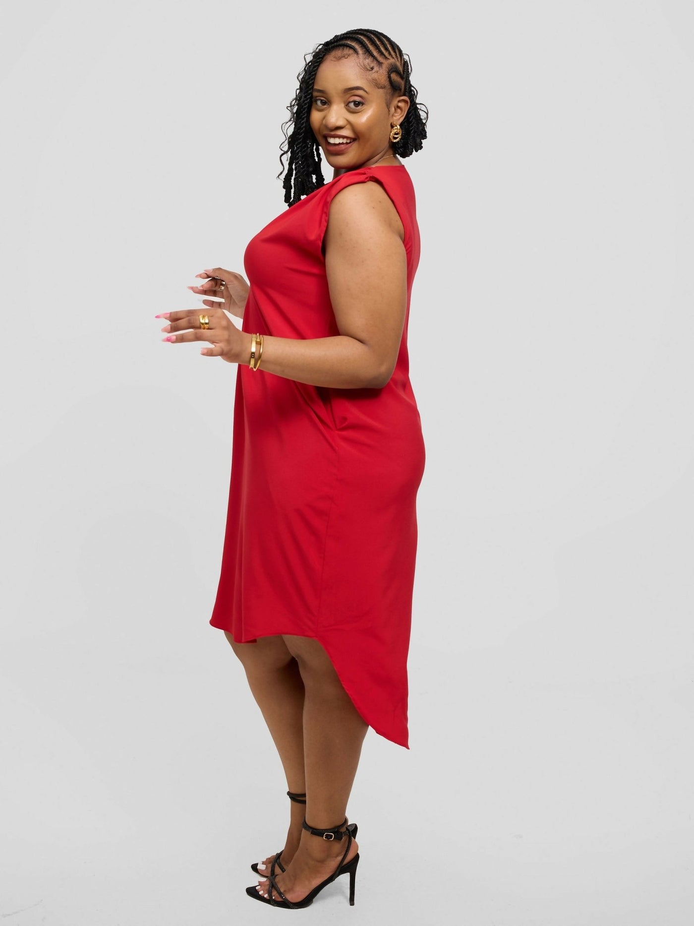 Kakiba Collections Zipporah High Low - Red - Shopzetu