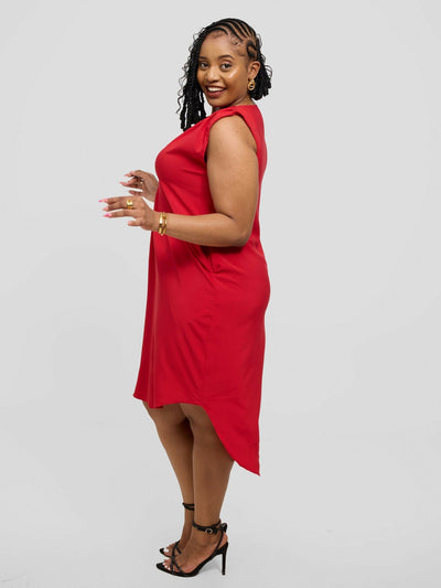 Kakiba Collections Zipporah High Low - Red - Shopzetu