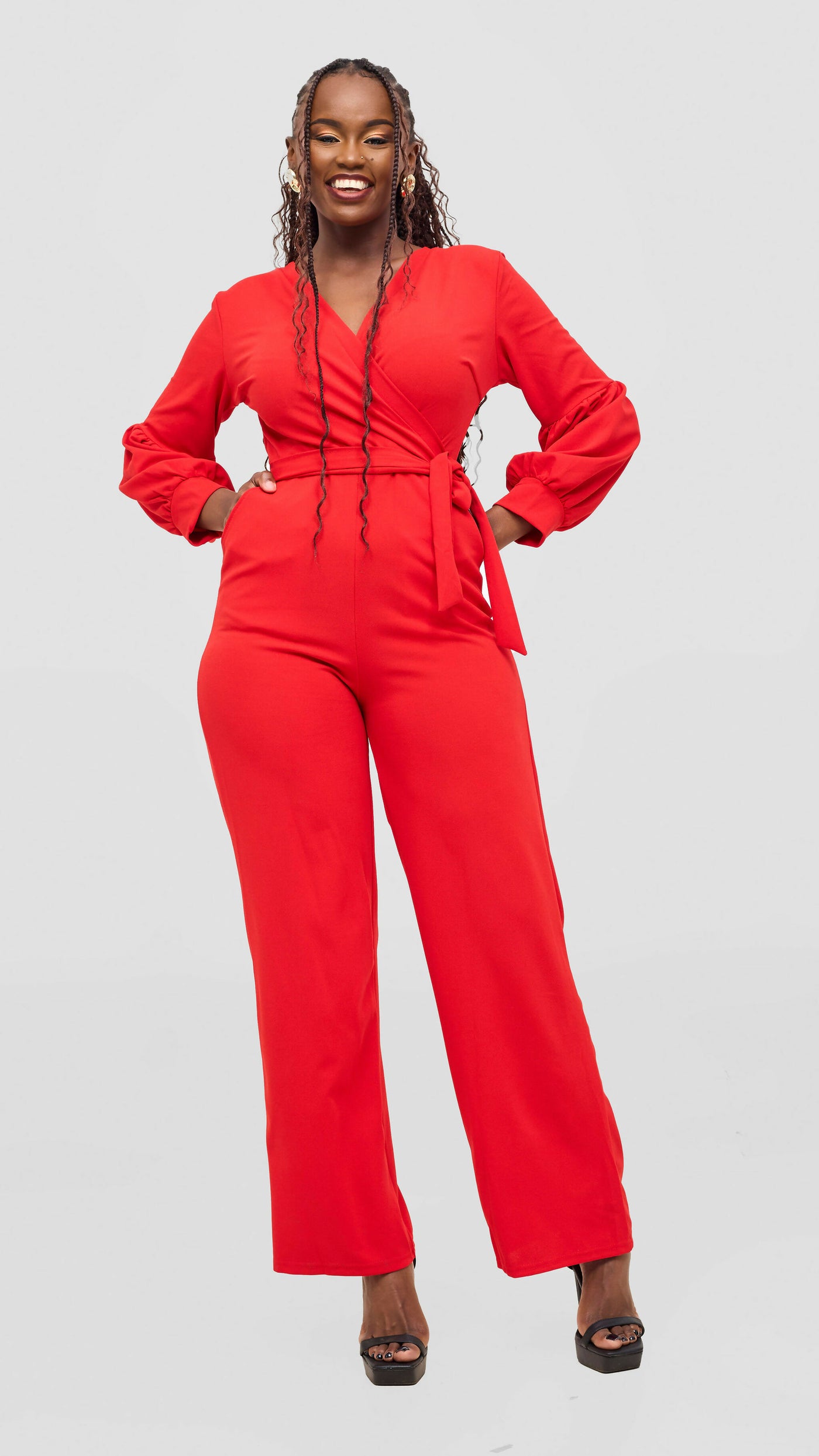 Stylish Sisters Curvy Plus Size Joya Jumpsuit - Red