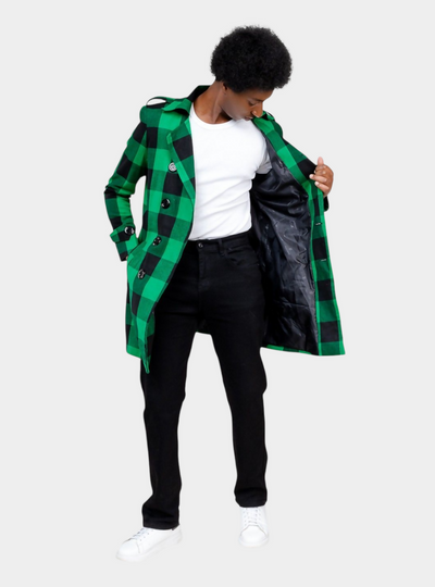 Rafiki Threads Kijani Trench Coat - Green
