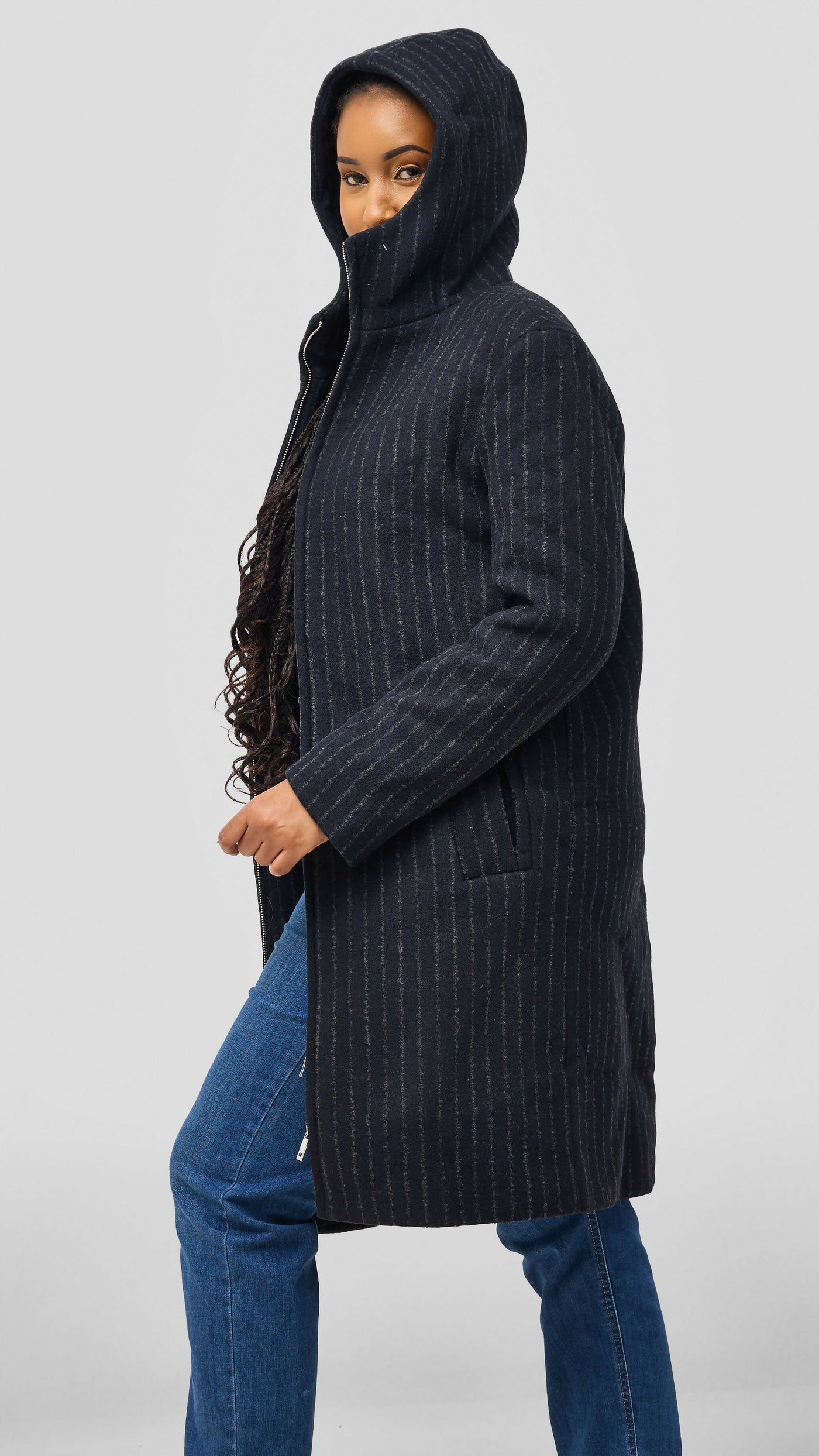 Tophad Closet Trench Coat - Navy Blue