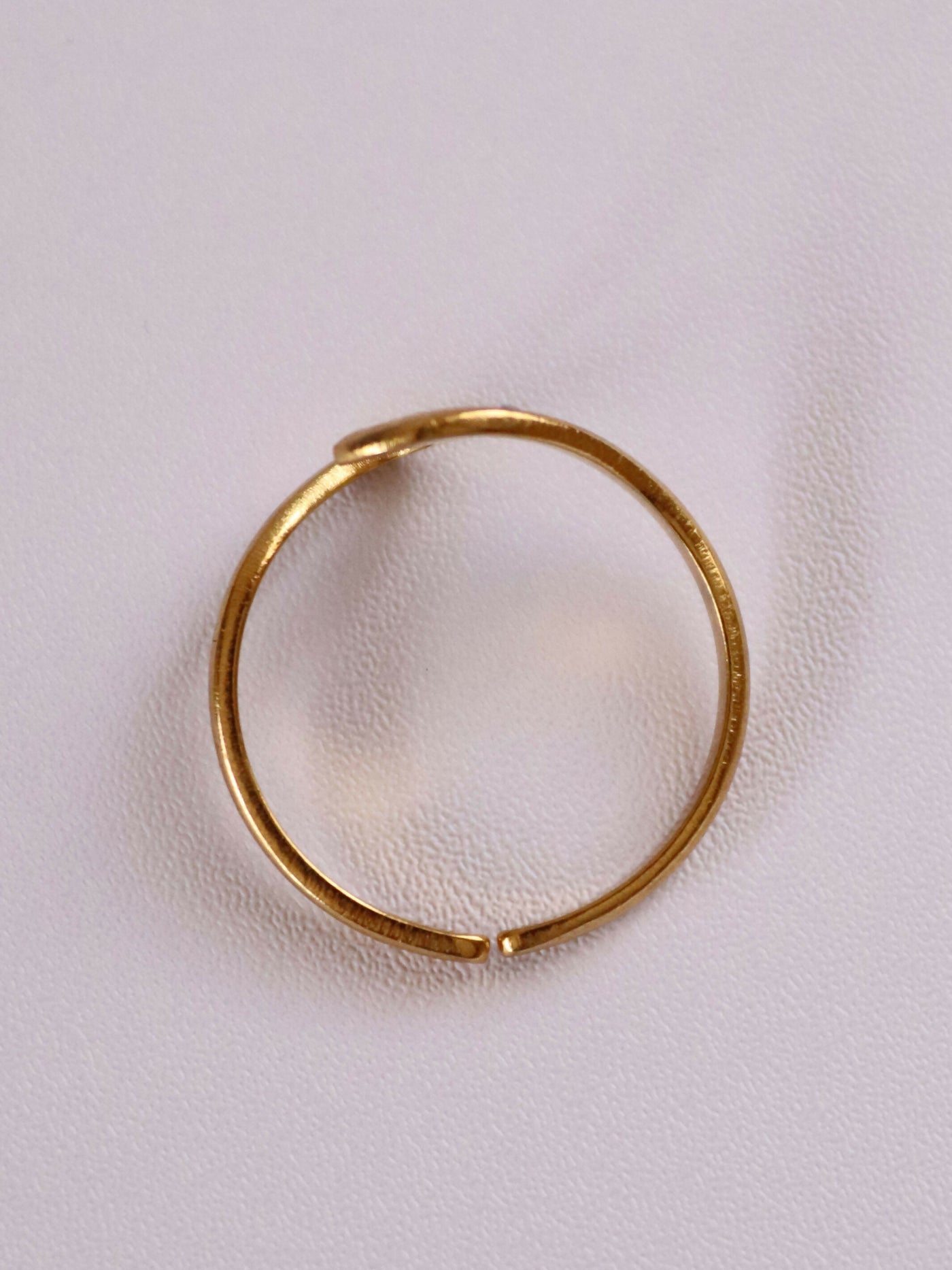 top view of 18k gold plated wave ring