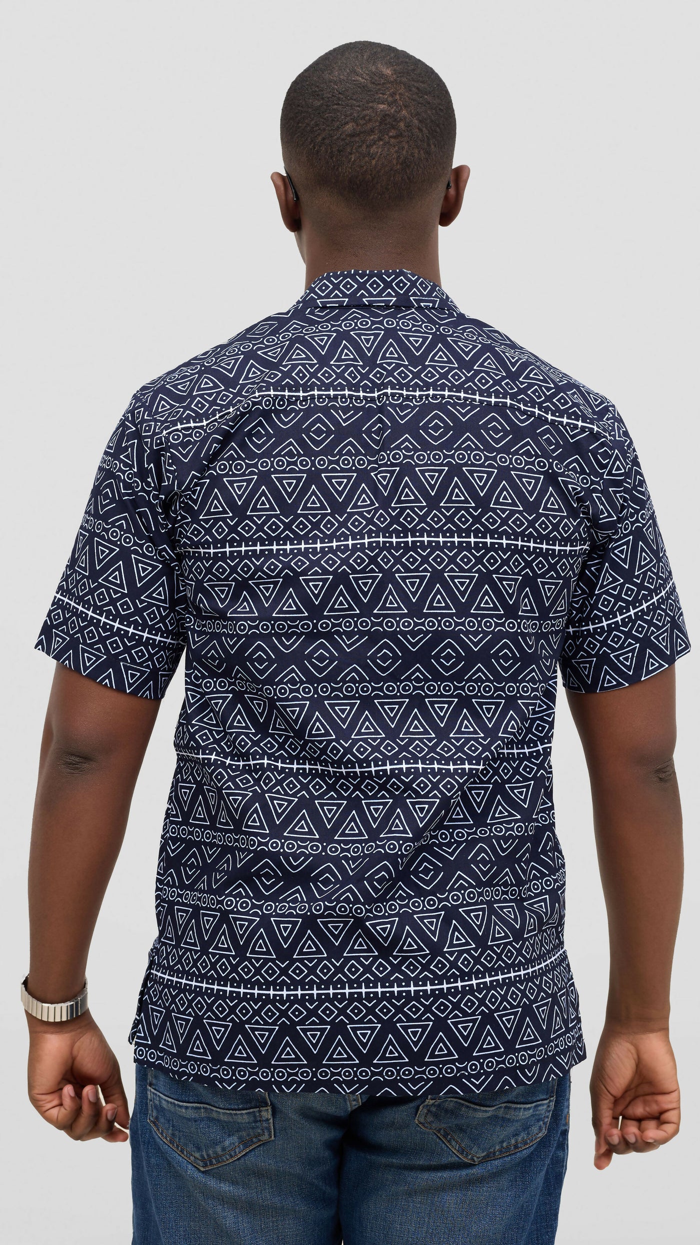 Rafiki Threads Curvy Plus Size African Heritage Shirt - Blue