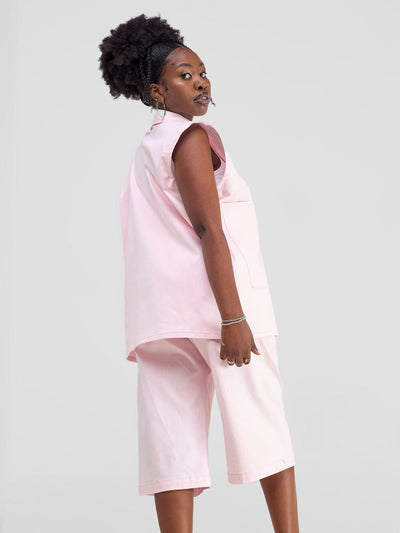 Zoya Banda Drop Shoulder Unisex Wide Jacket - Pink