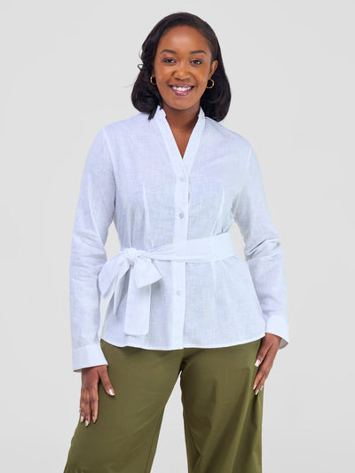 Safari by Vivo Savannah Chinese Collar Shirt - White