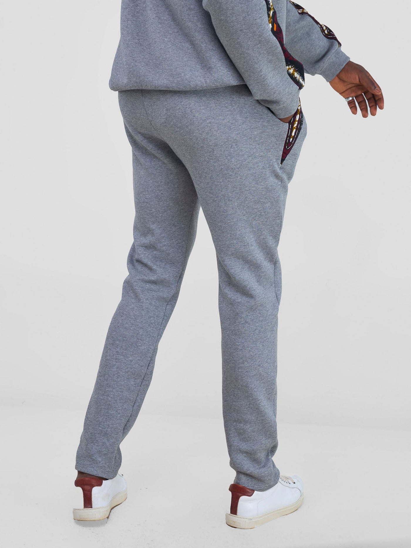 Safari by Vivo Kitenge Men's Sweat Pants - Grey/ Neba Print