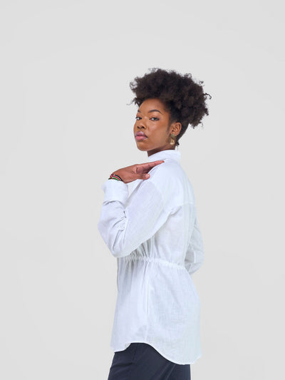 Safari by Vivo Savannah Drawstring Shacket - White