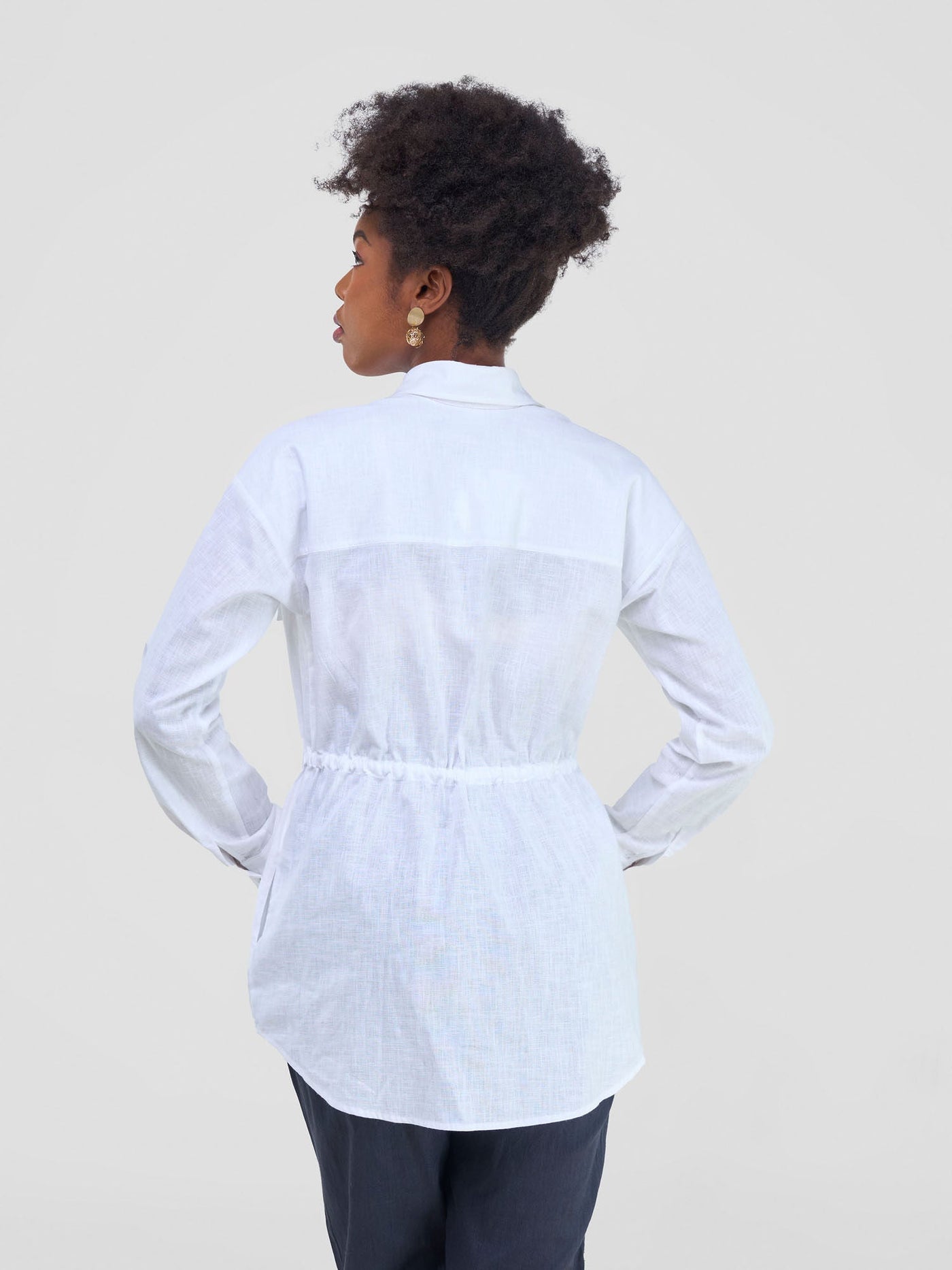 Safari by Vivo Savannah Drawstring Shacket - White