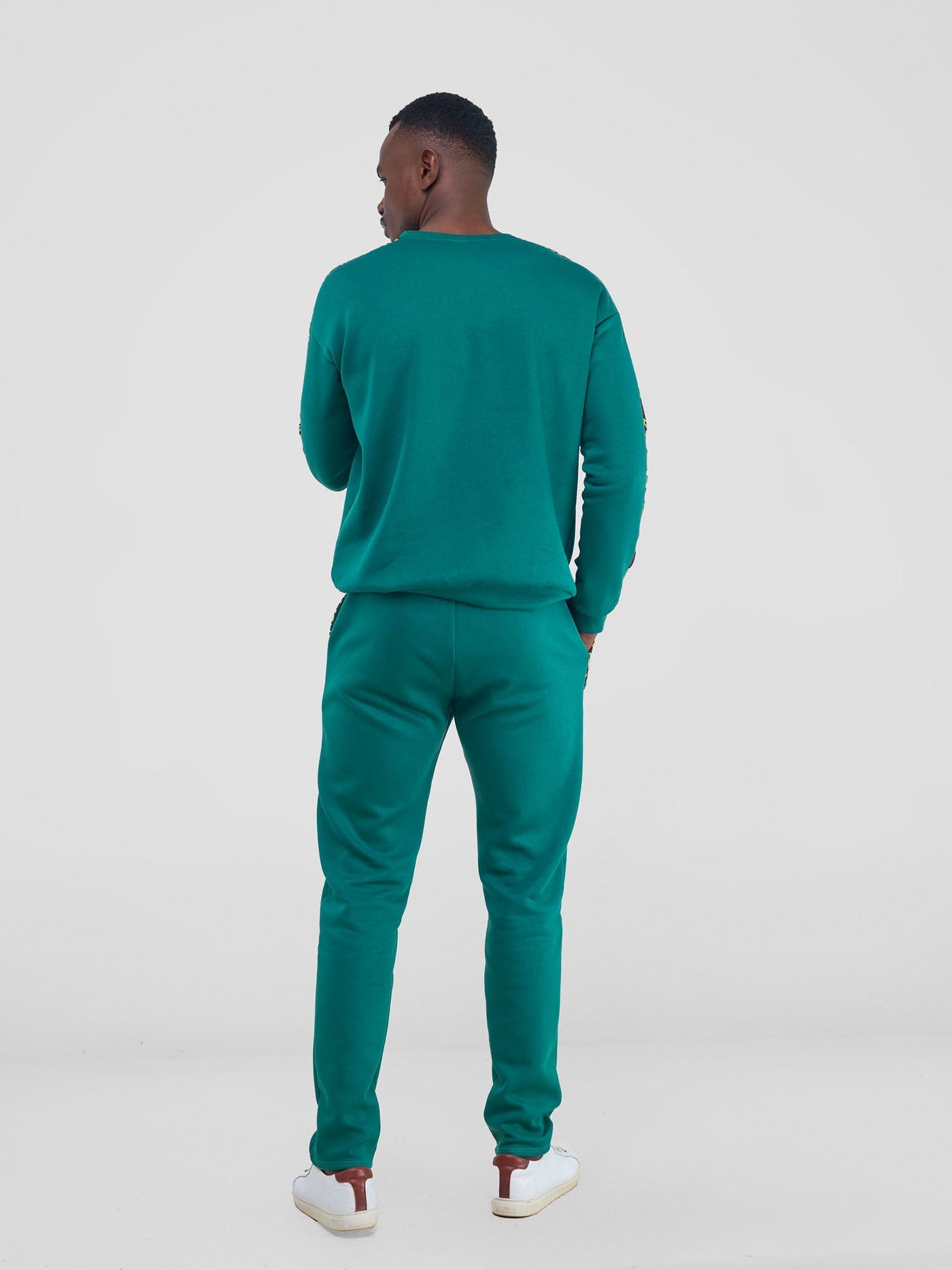 Safari by Vivo Kitenge Men's Sweat Pants - Teal/ Tafo Print