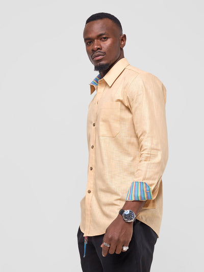 Safari by Vivo Savannah Men's Long Sleeve Shirt - Beige