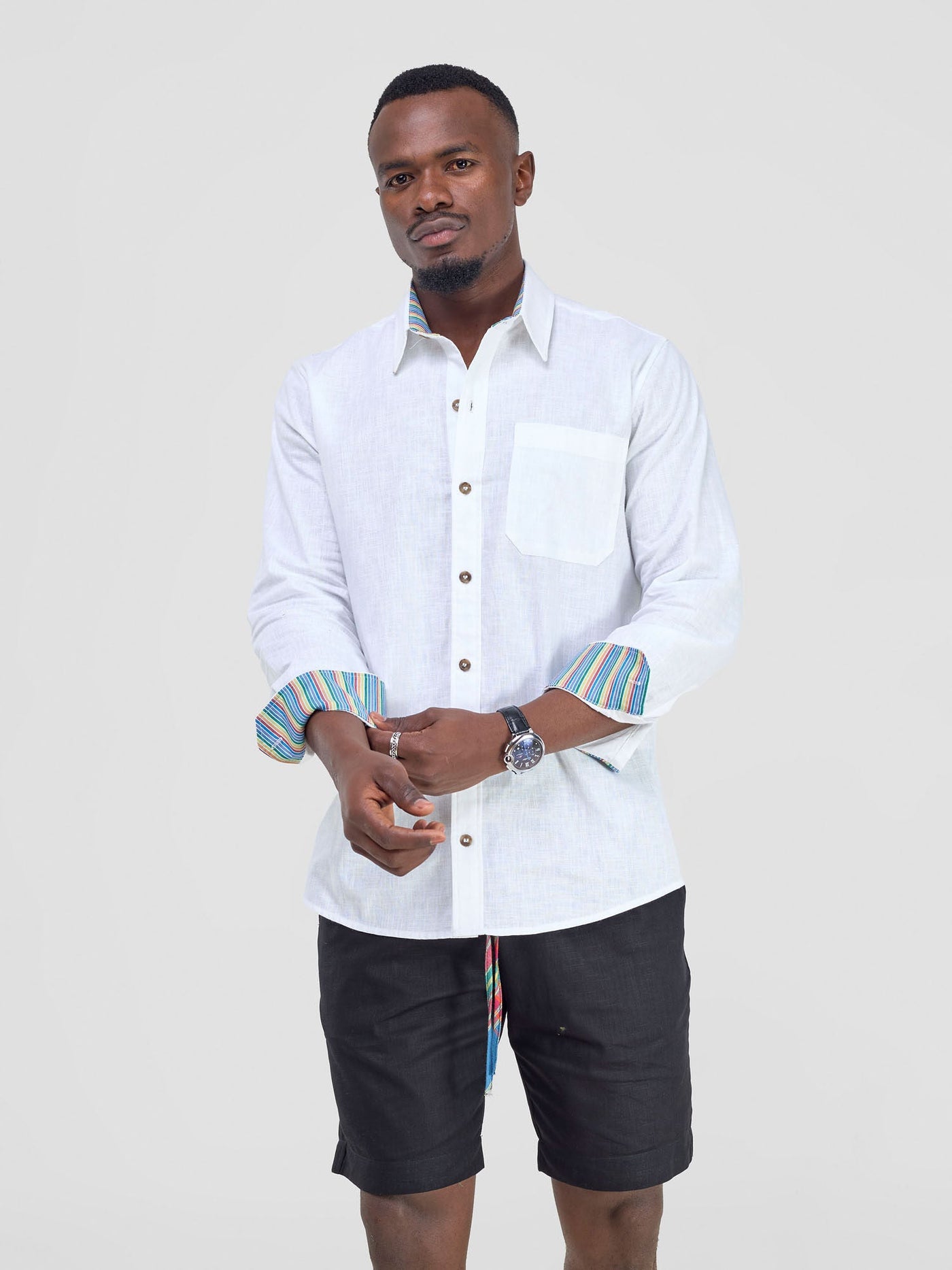 Safari by Vivo Savannah Men's Long Sleeve Shirt - White