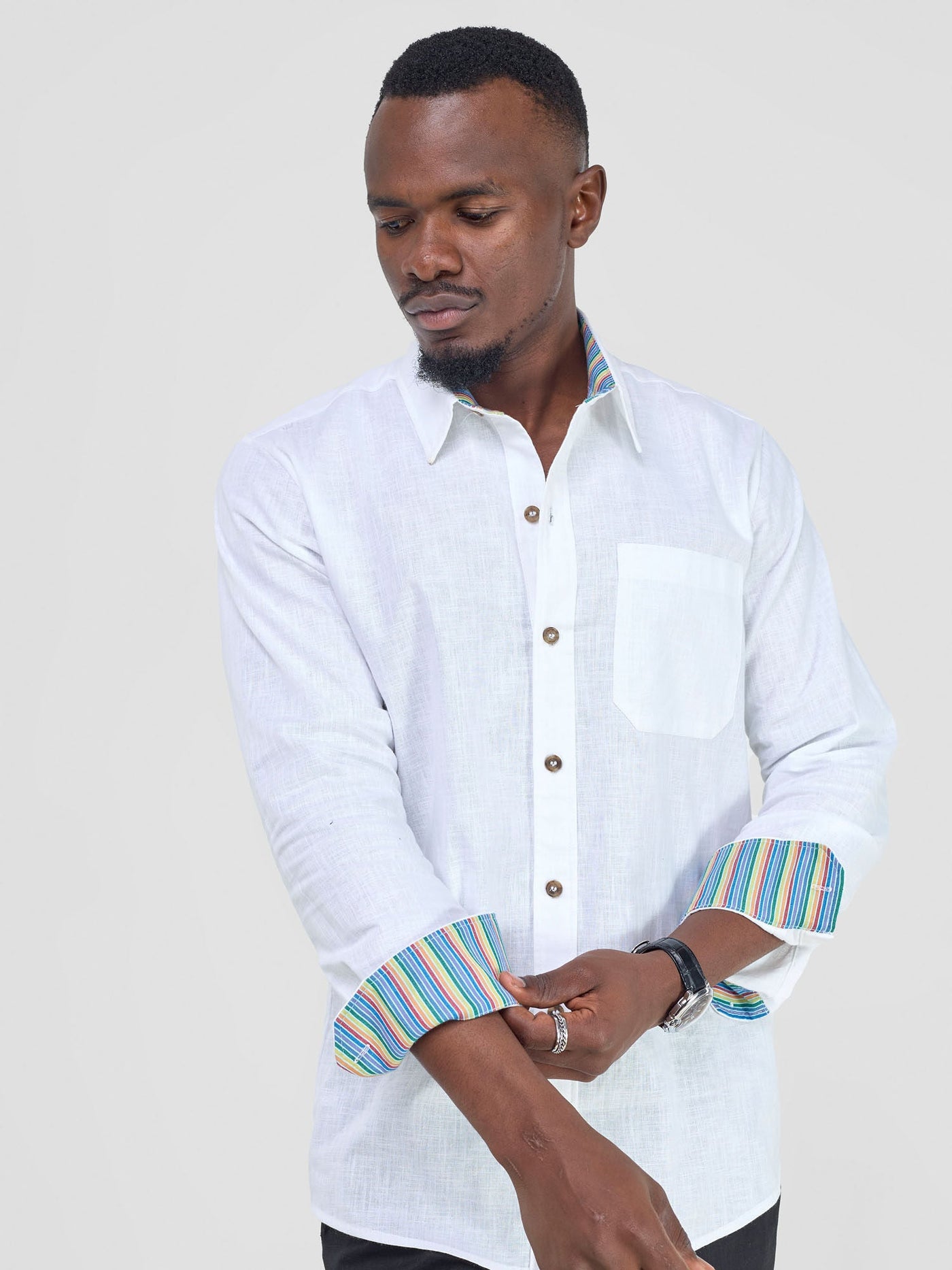 Safari by Vivo Savannah Men's Long Sleeve Shirt - White