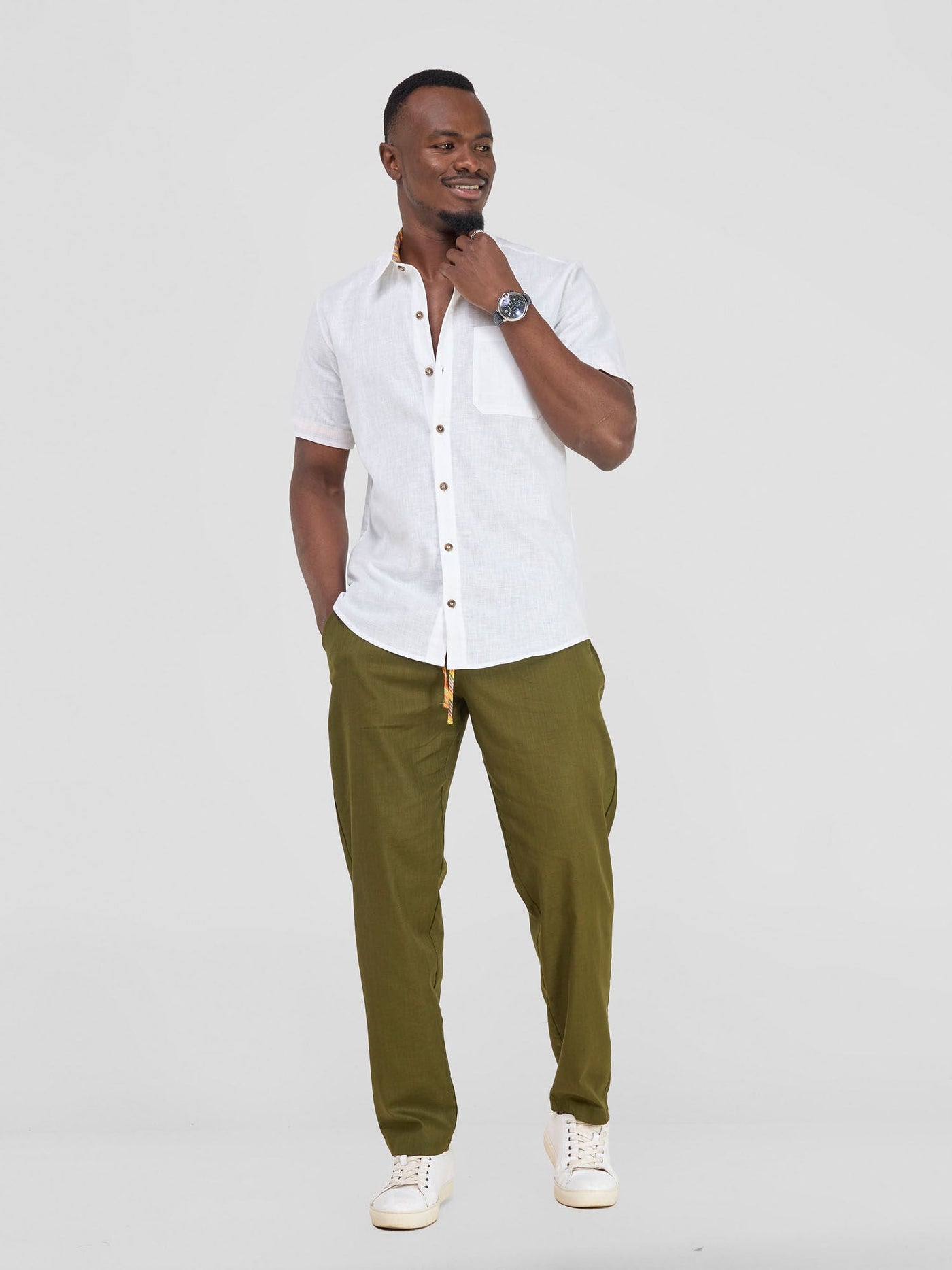 Safari by Vivo Savannah Men's Short Sleeve Shirt - White