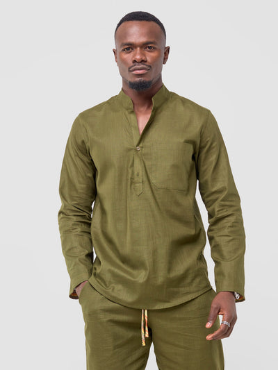 Safari by Vivo Savannah Men's Half Placket  Shirt - Hunters