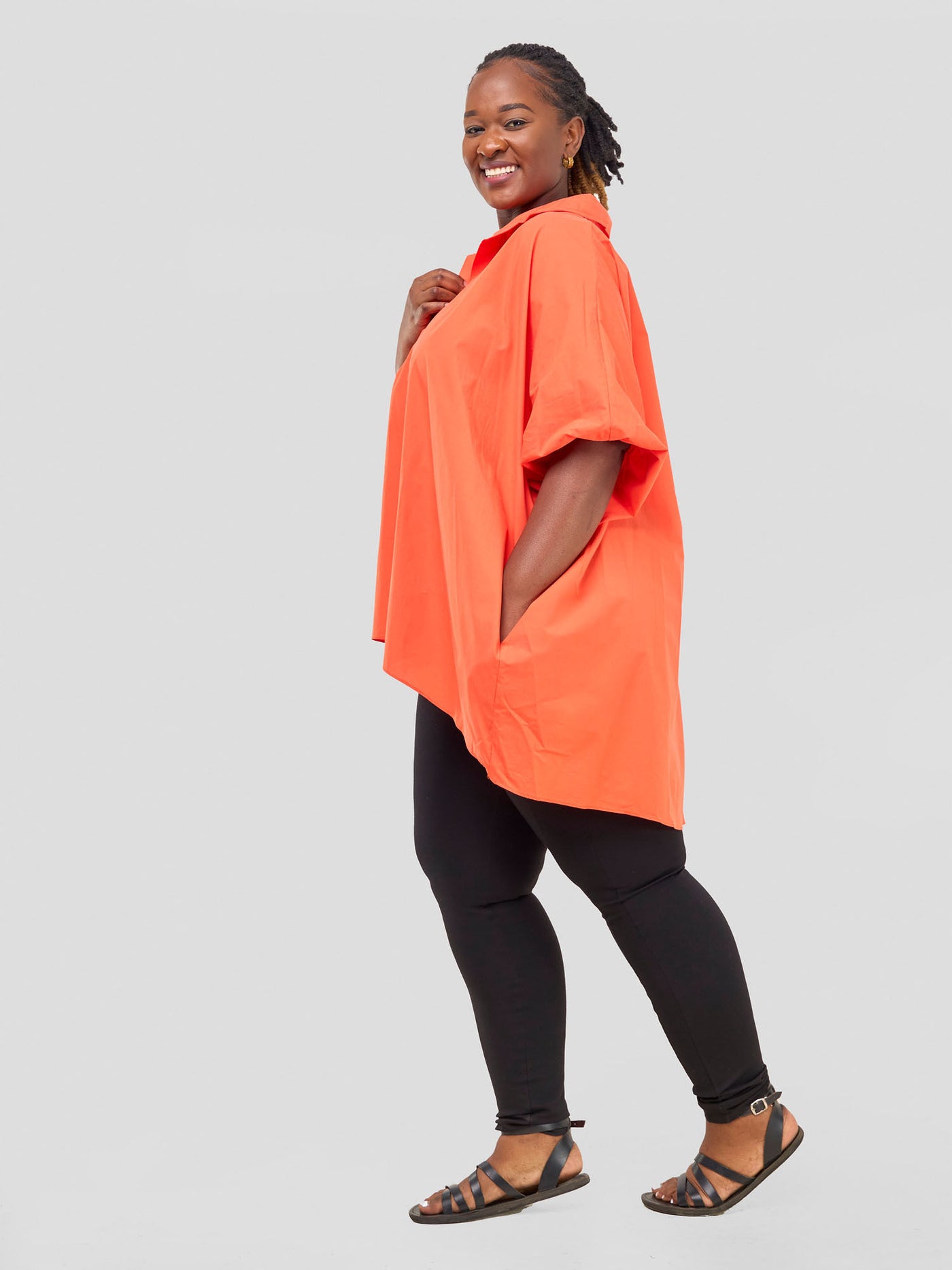Safari by Vivo Nimali High Low Tunic Top - Orange