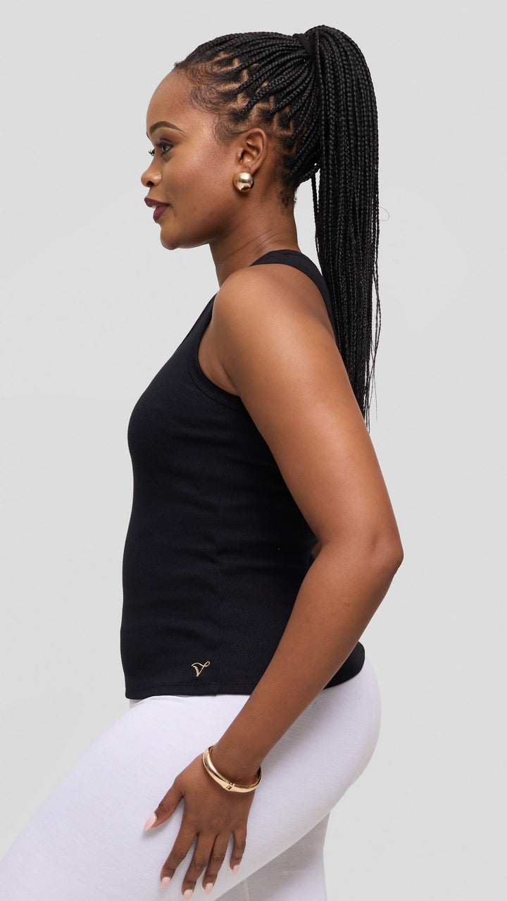Safari by Vivo Adinkra Top in Rib - Black