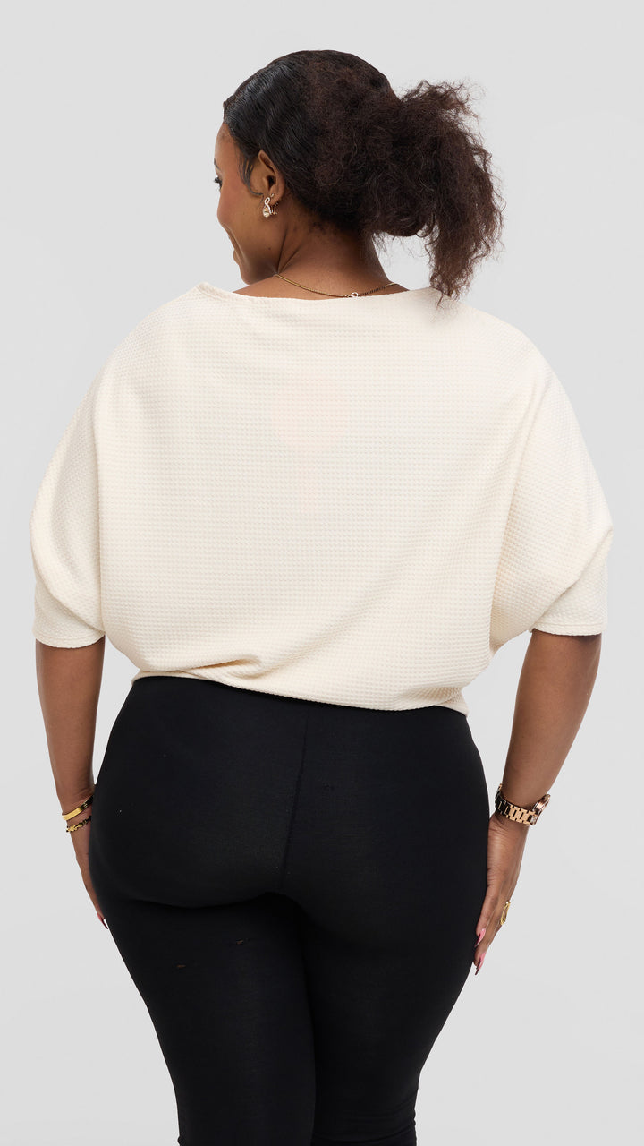 Vivo Dolman Sweater in Rib - Off White