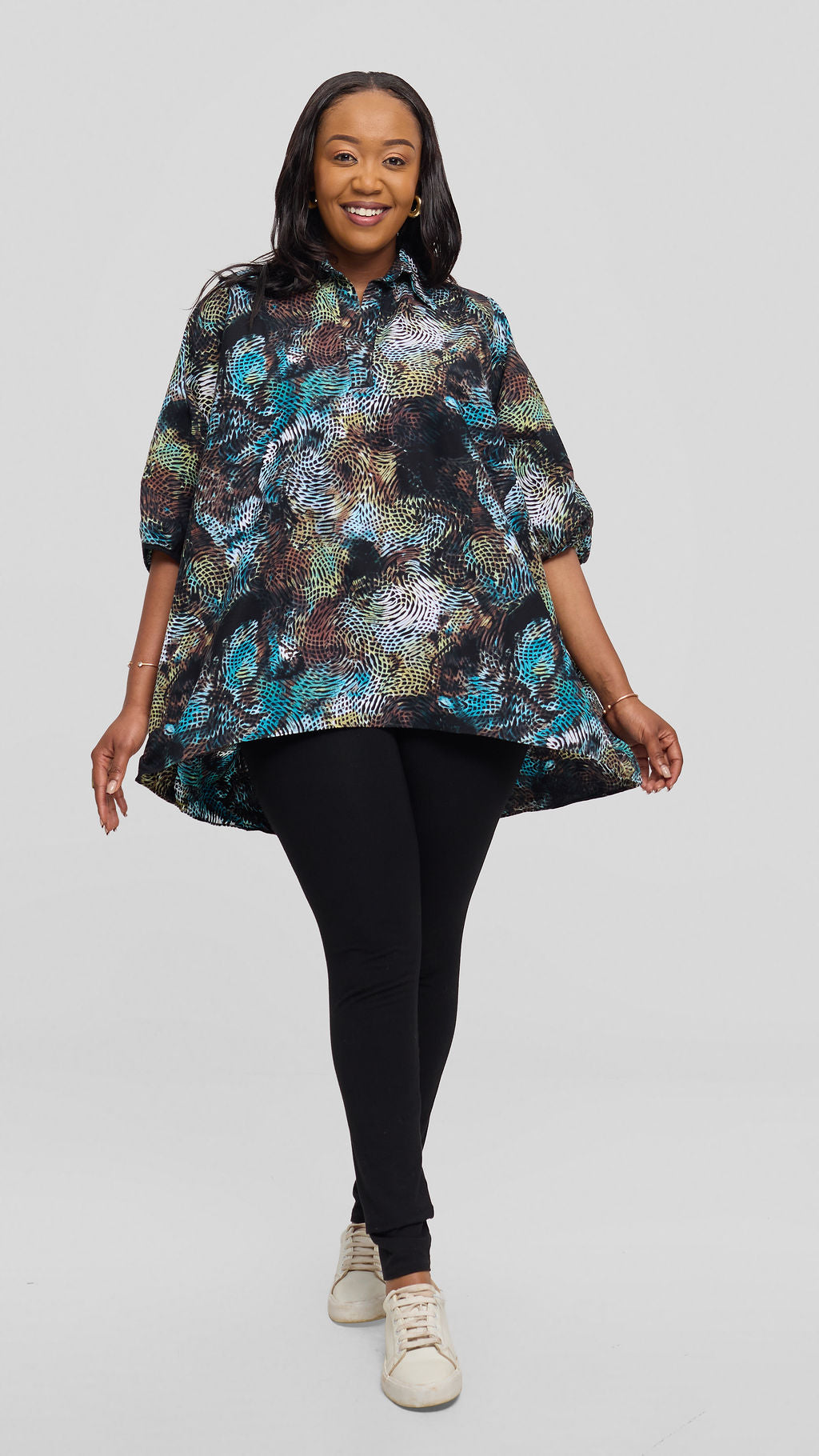 Safari Tafari Highlow Top in Kitenge - Vuti Print