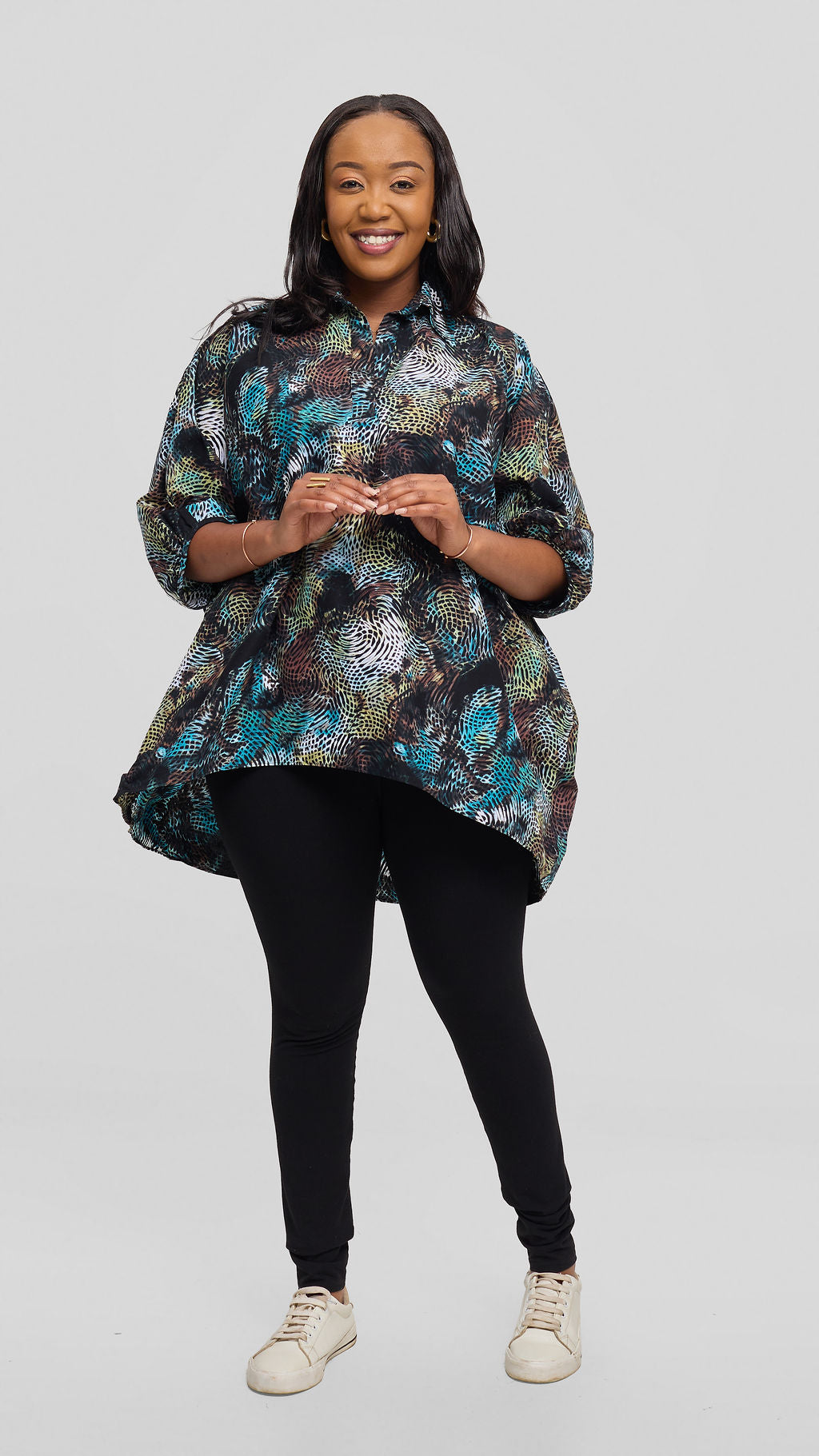 Safari Tafari Highlow Top in Kitenge - Vuti Print