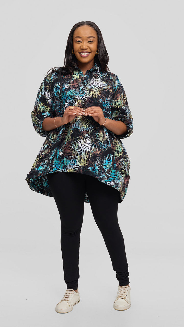 Safari Tafari Highlow Top in Kitenge - Vuti Print