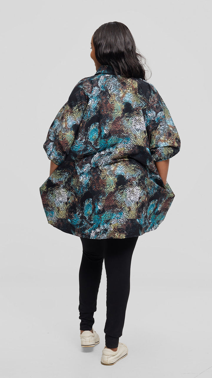 Safari Tafari Highlow Top in Kitenge - Vuti Print
