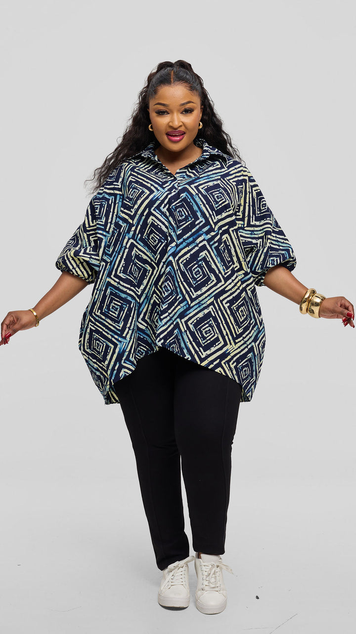 Safari Tafari Highlow Top in Kitenge - Sika Print