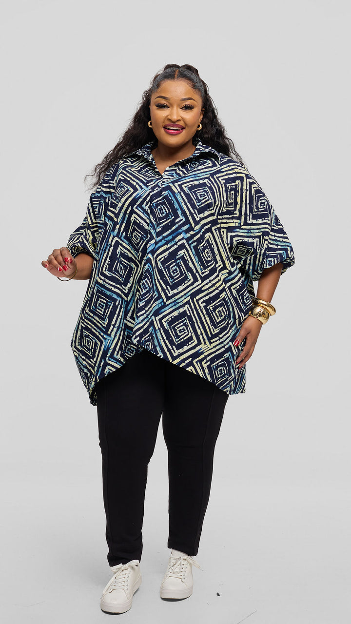Safari Tafari Highlow Top in Kitenge - Sika Print