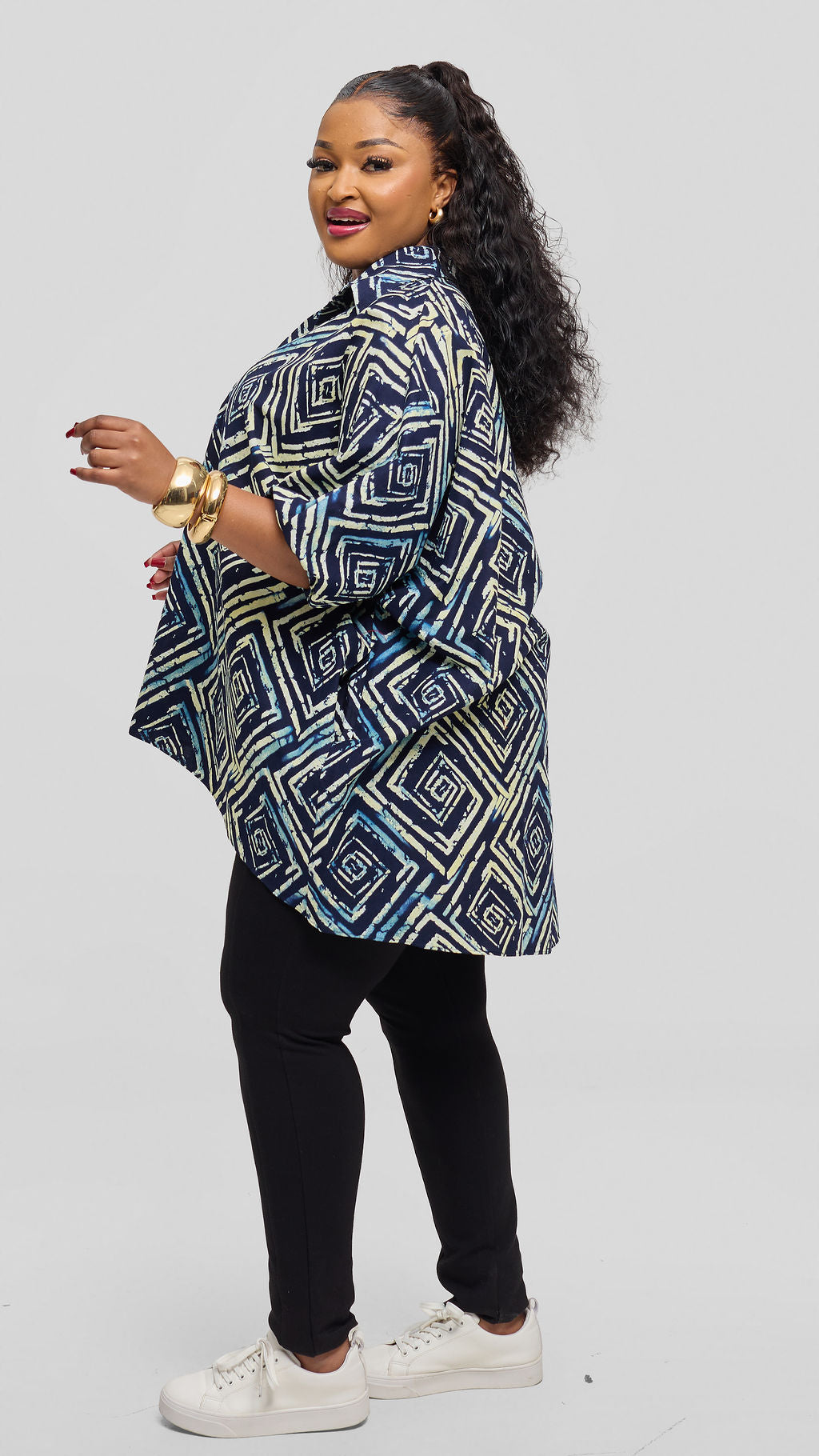 Safari Tafari Highlow Top in Kitenge - Sika Print