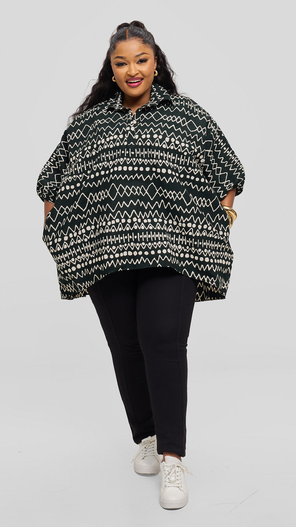 Safari Tafari Highlow Top in Kitenge - Liza Print