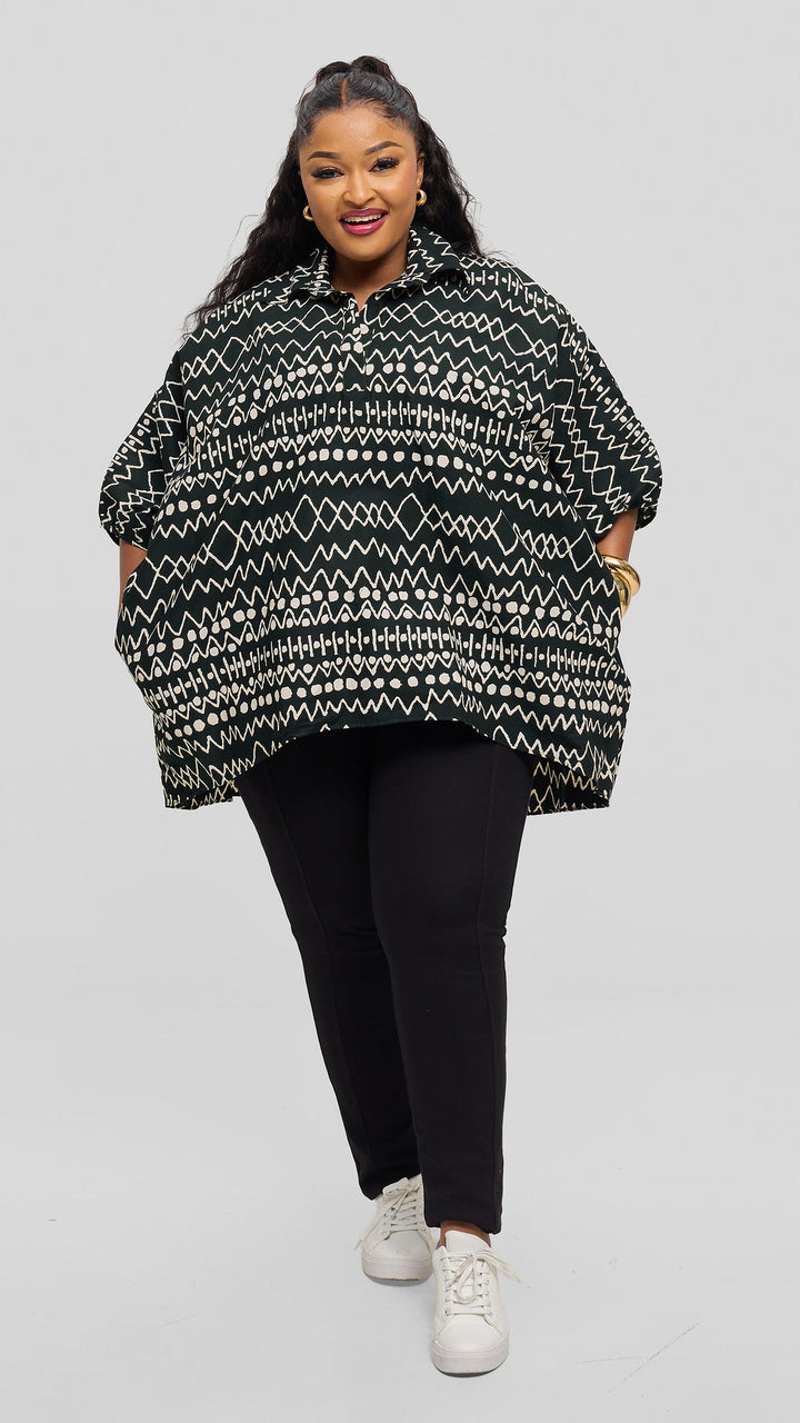 Safari Tafari Highlow Top in Kitenge - Liza Print