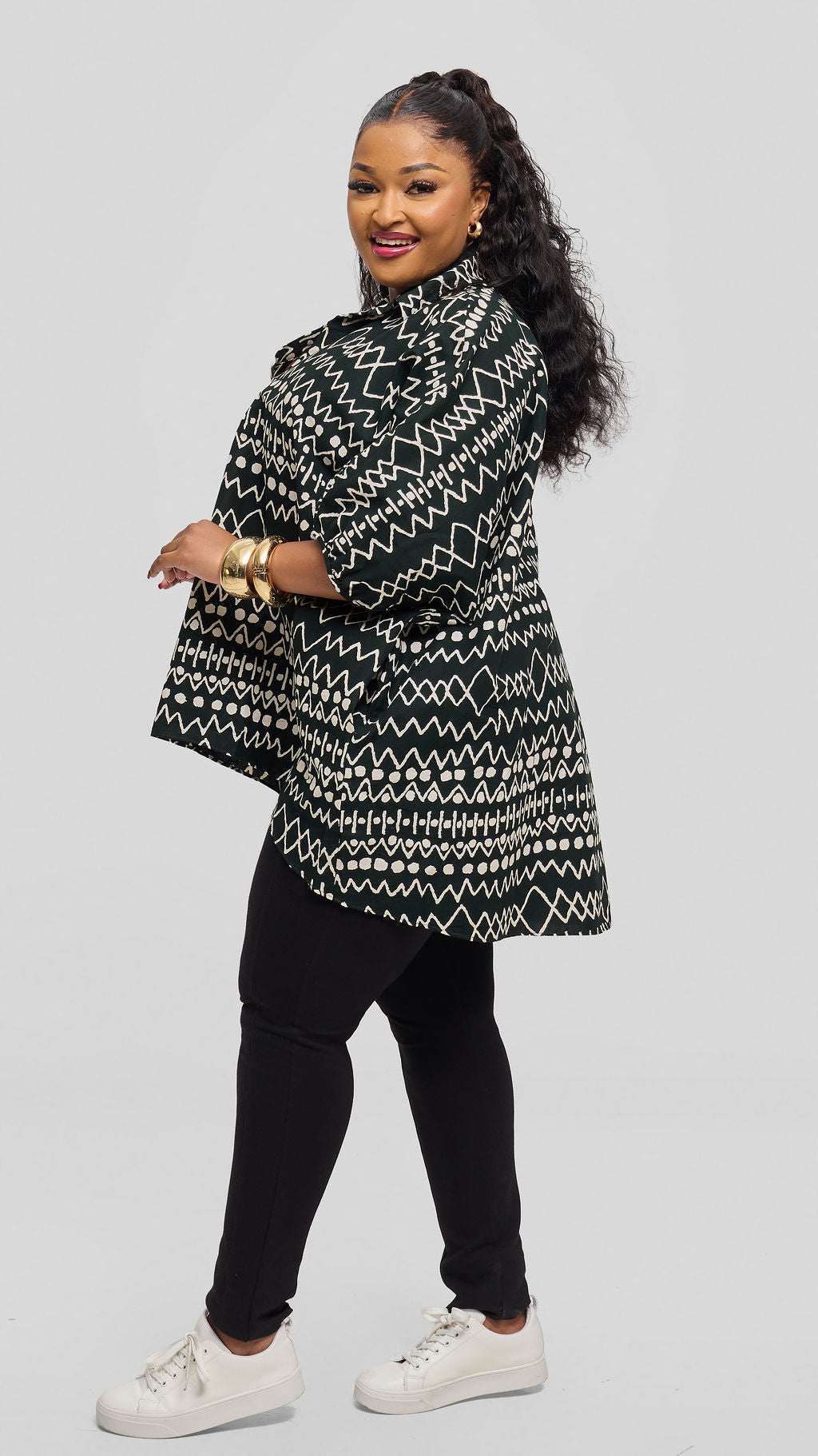 Safari Tafari Highlow Top in Kitenge - Liza Print