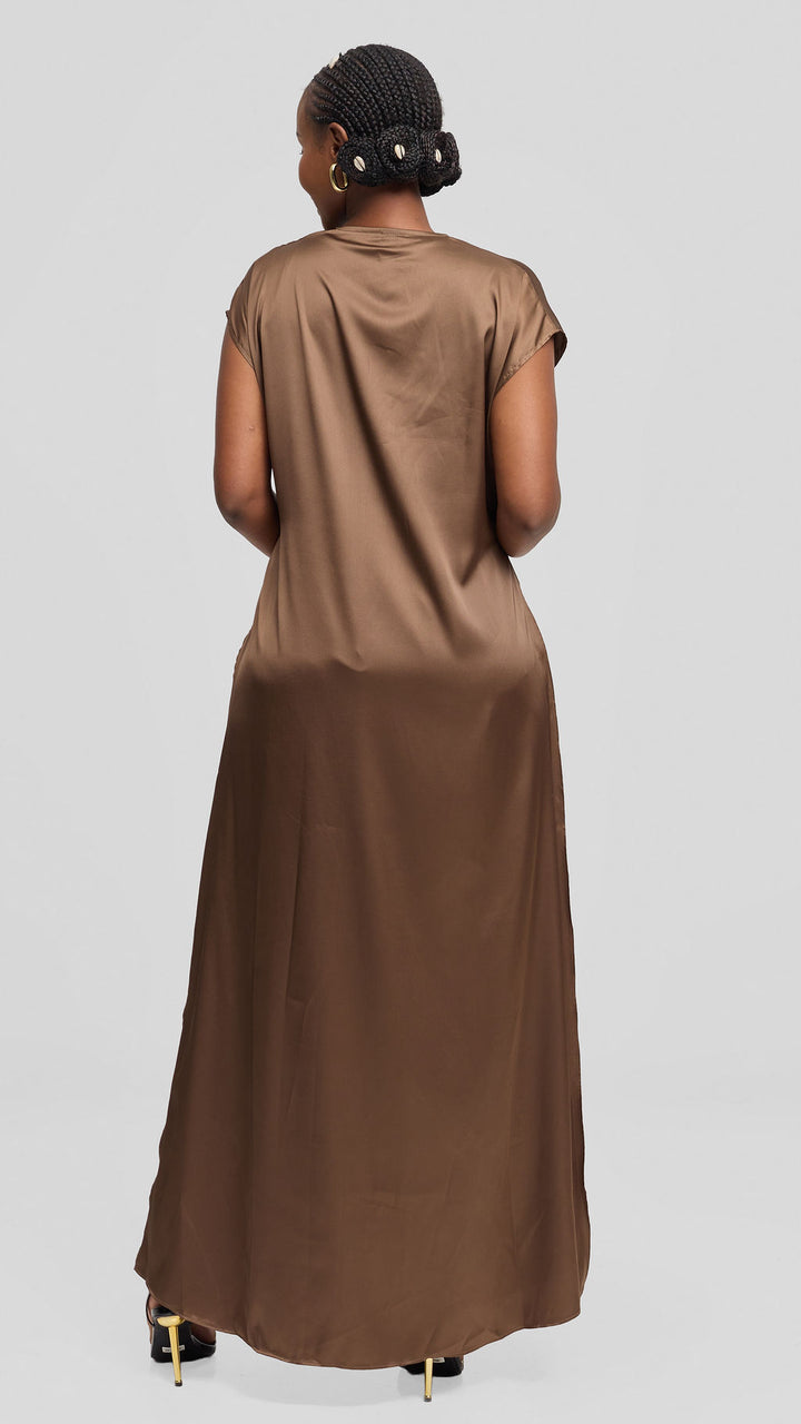 Vivo Chidii Drop Shoulder Kimono - Chocolate Brown