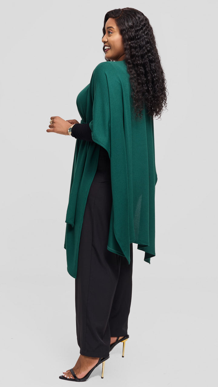 Vivo Wrap Shawl in Sweater - Dark Green