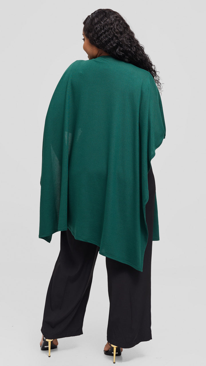 Vivo Wrap Shawl in Sweater - Dark Green