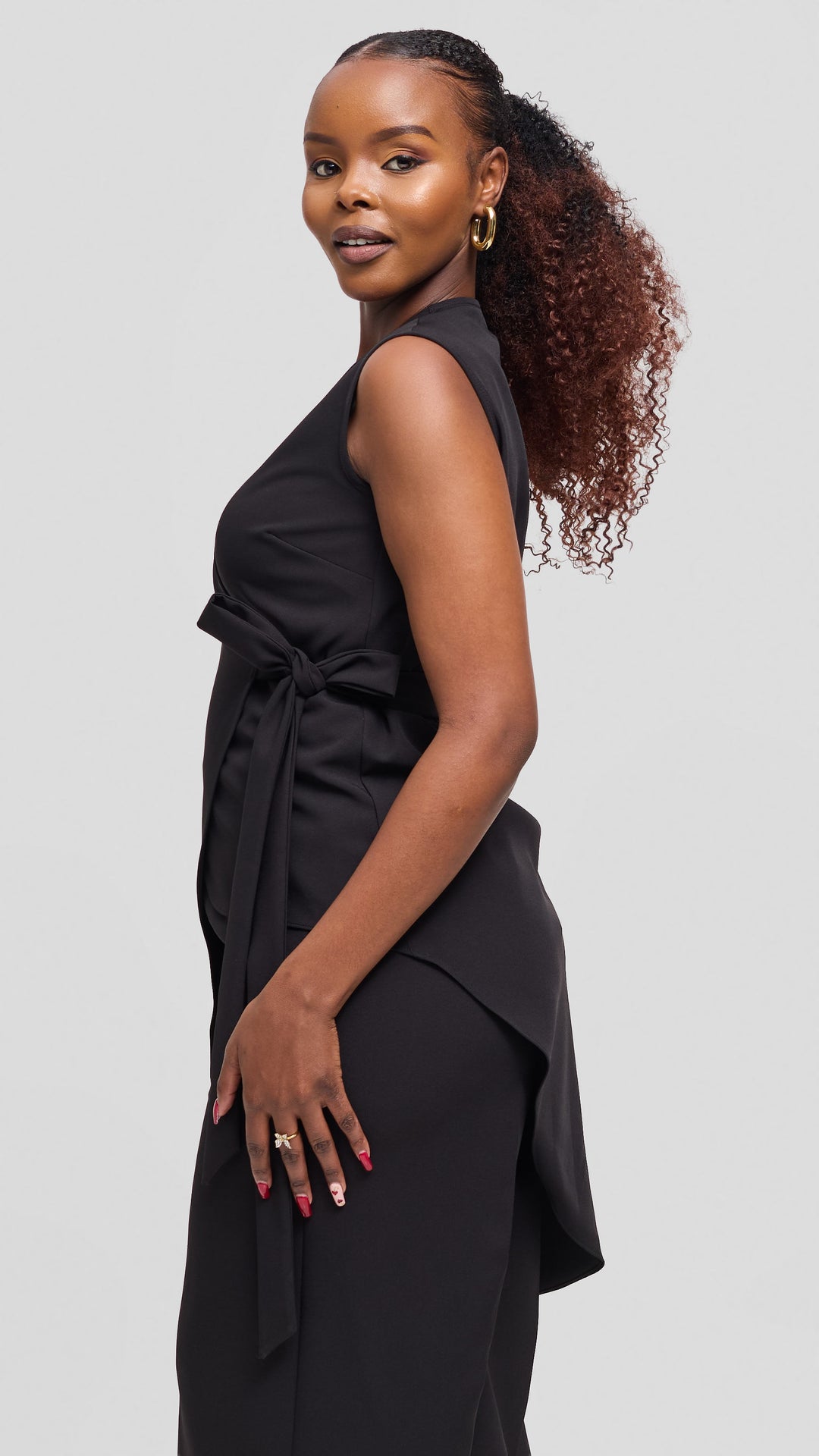 Vivo Wrap Top in Crepe - Black