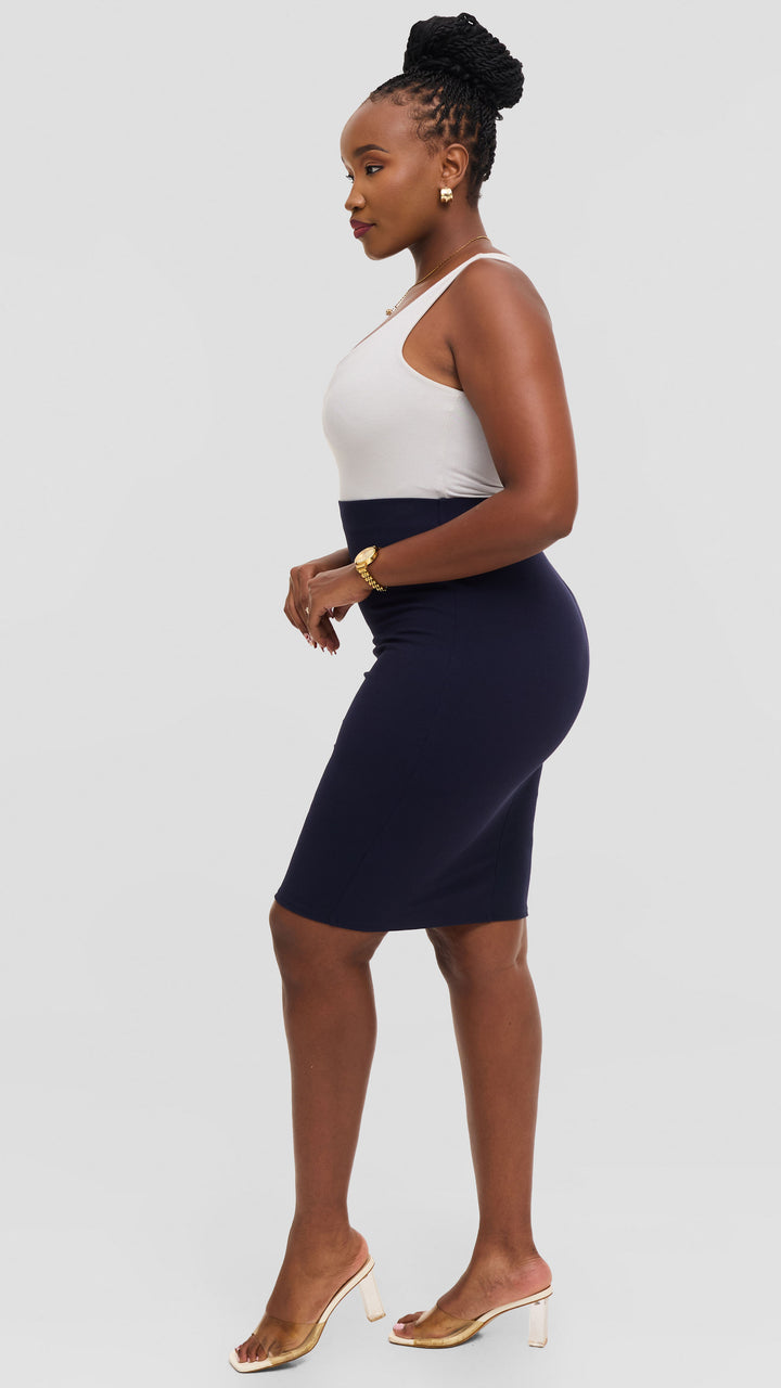 Vivo Pencil Skirt in Ponte - Navy