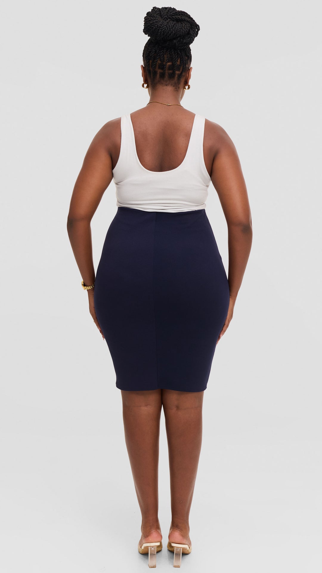 Vivo Pencil Skirt in Ponte - Navy