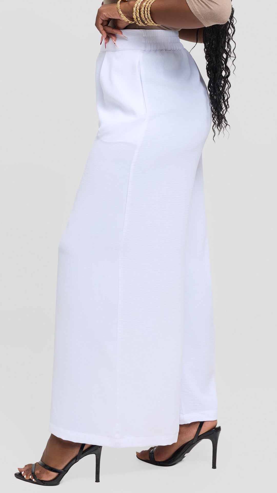 Vivo Wide Leg Pants in Crepe - Off White