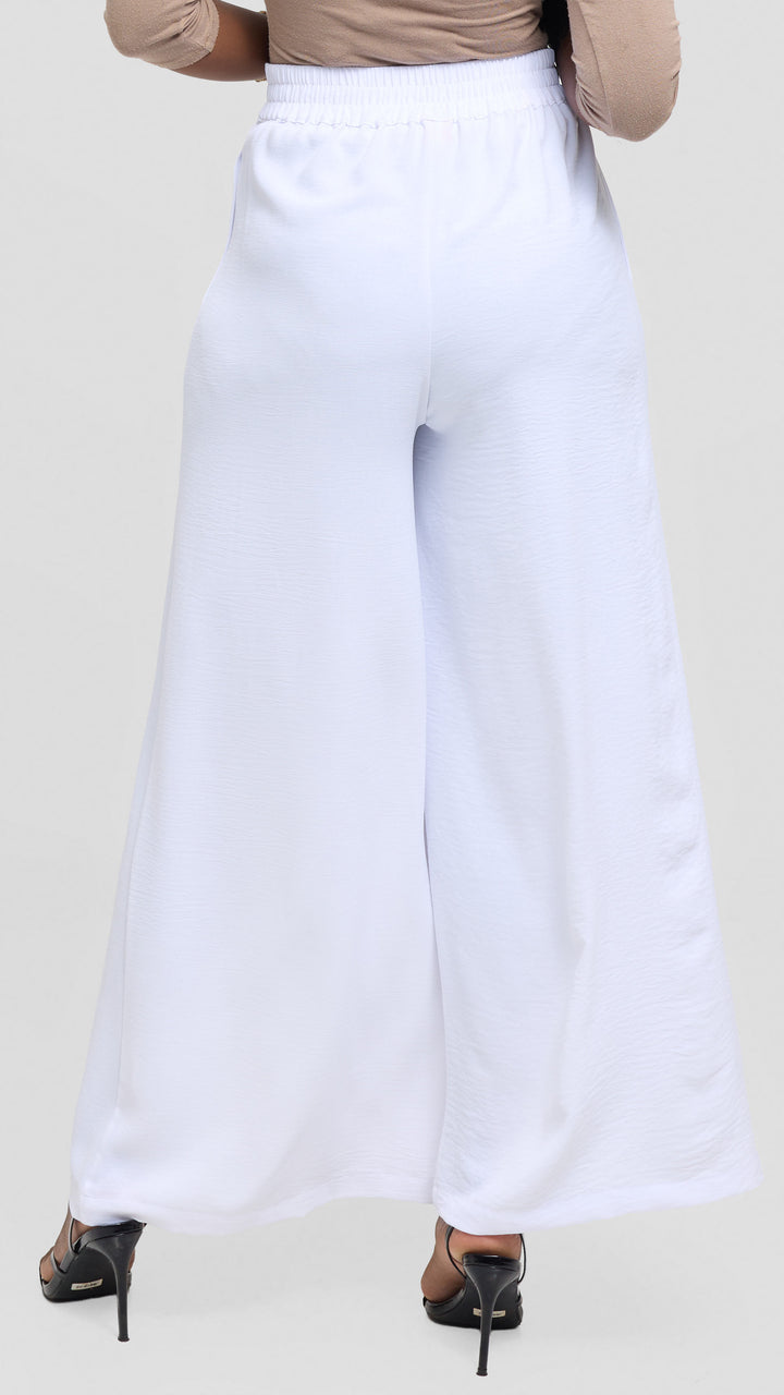 Vivo Wide Leg Pants in Crepe - Off White