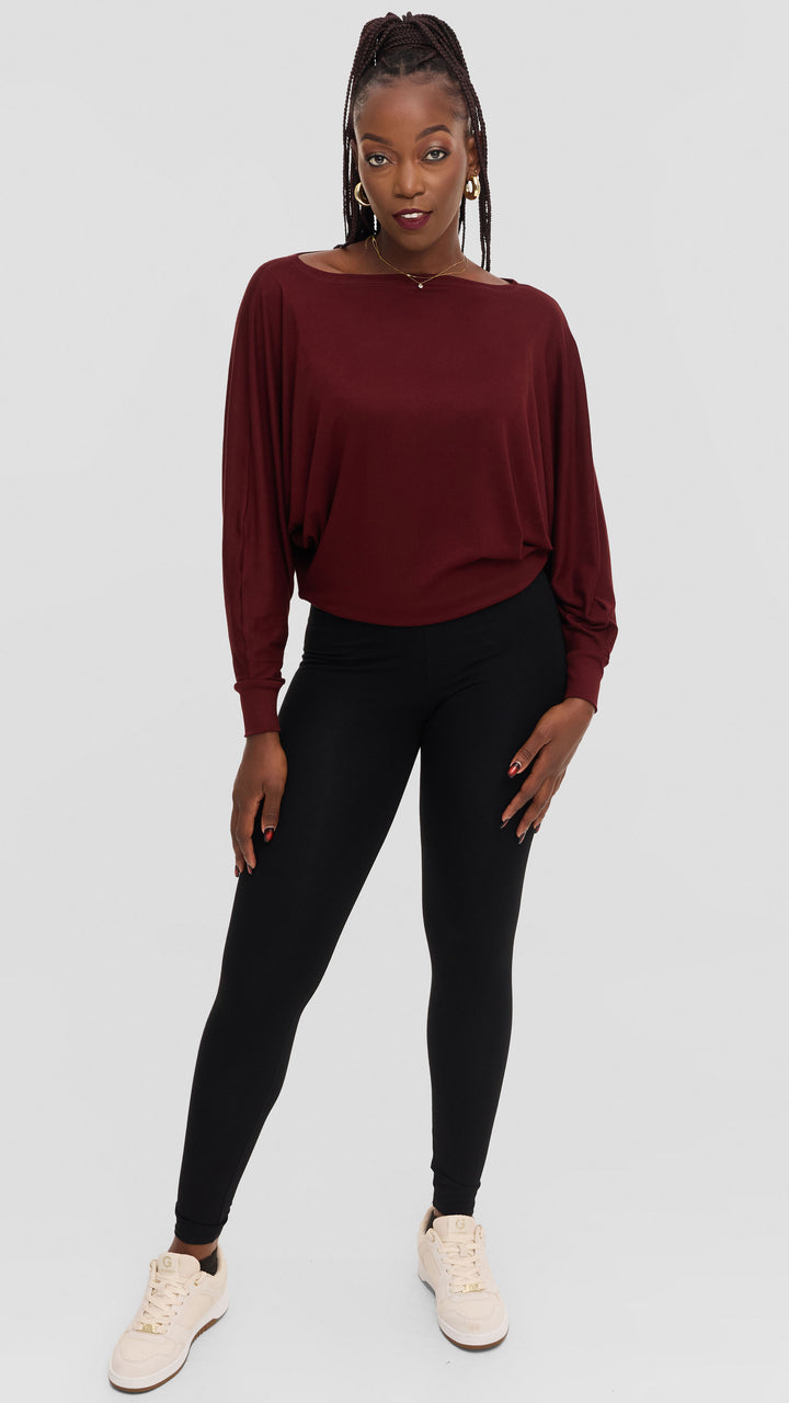 Vivo Bana Batwing Top in Jersey - Mulberry