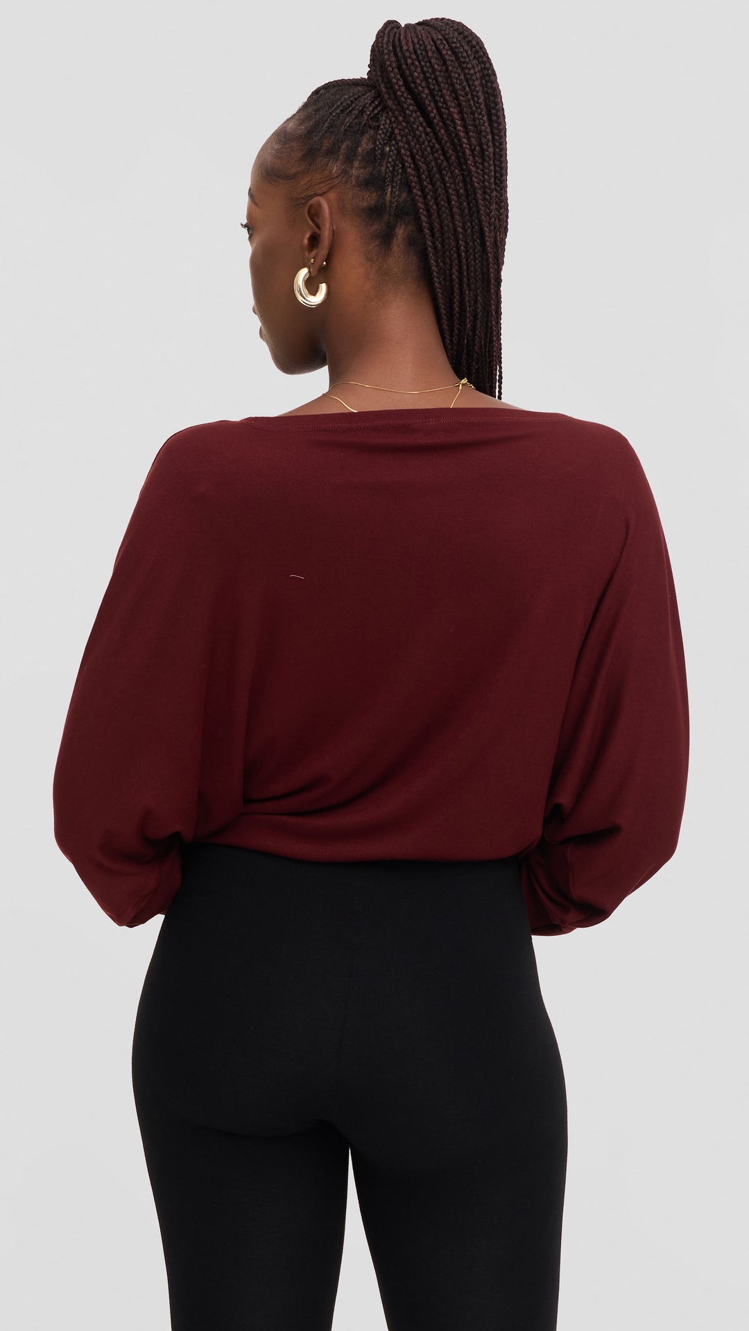 Vivo Bana Batwing Top in Jersey - Mulberry