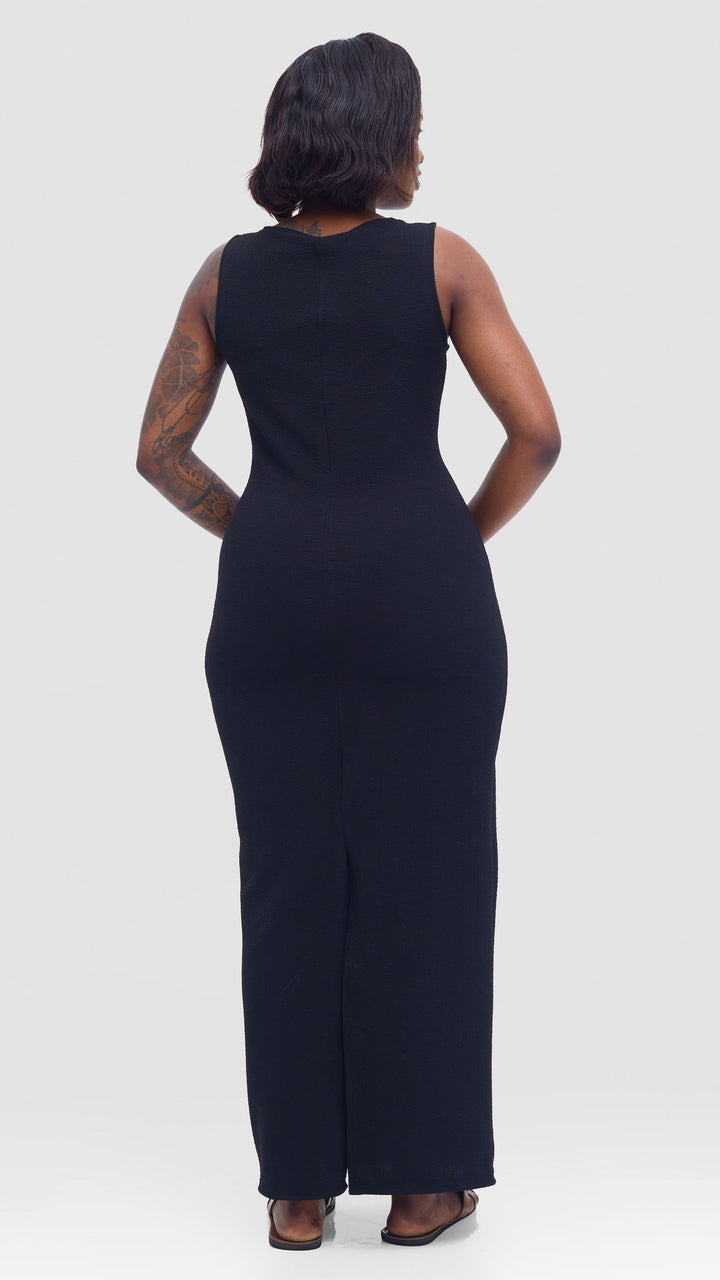 Vivo Sleeveless Bodycon in Stretch Rib - Black